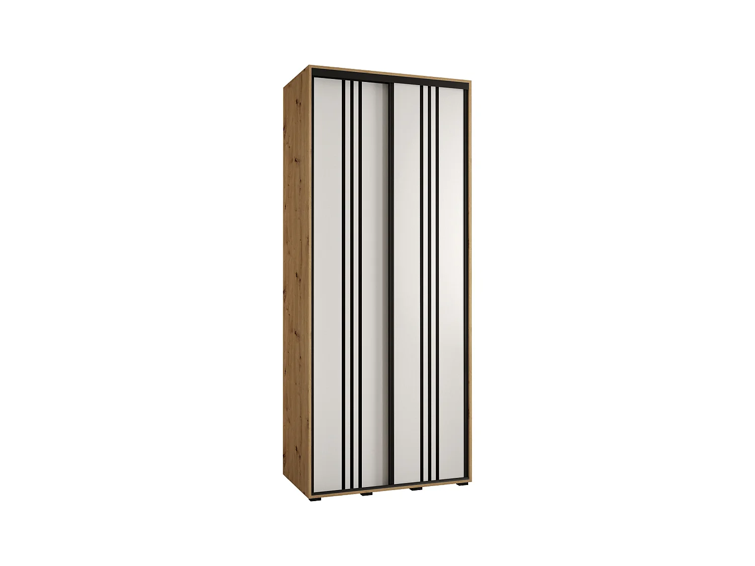 ARMOIRE DAVOS 6 À PORTES COULISSANTES 235,2/120/45 2 portes (Artisan/Blanc/Noir)