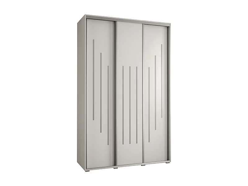 ARMOIRE DAVOS 8 À PORTES COULISSANTES 235,2/160/45 3 portes (Blanc/Blanc/Argent)