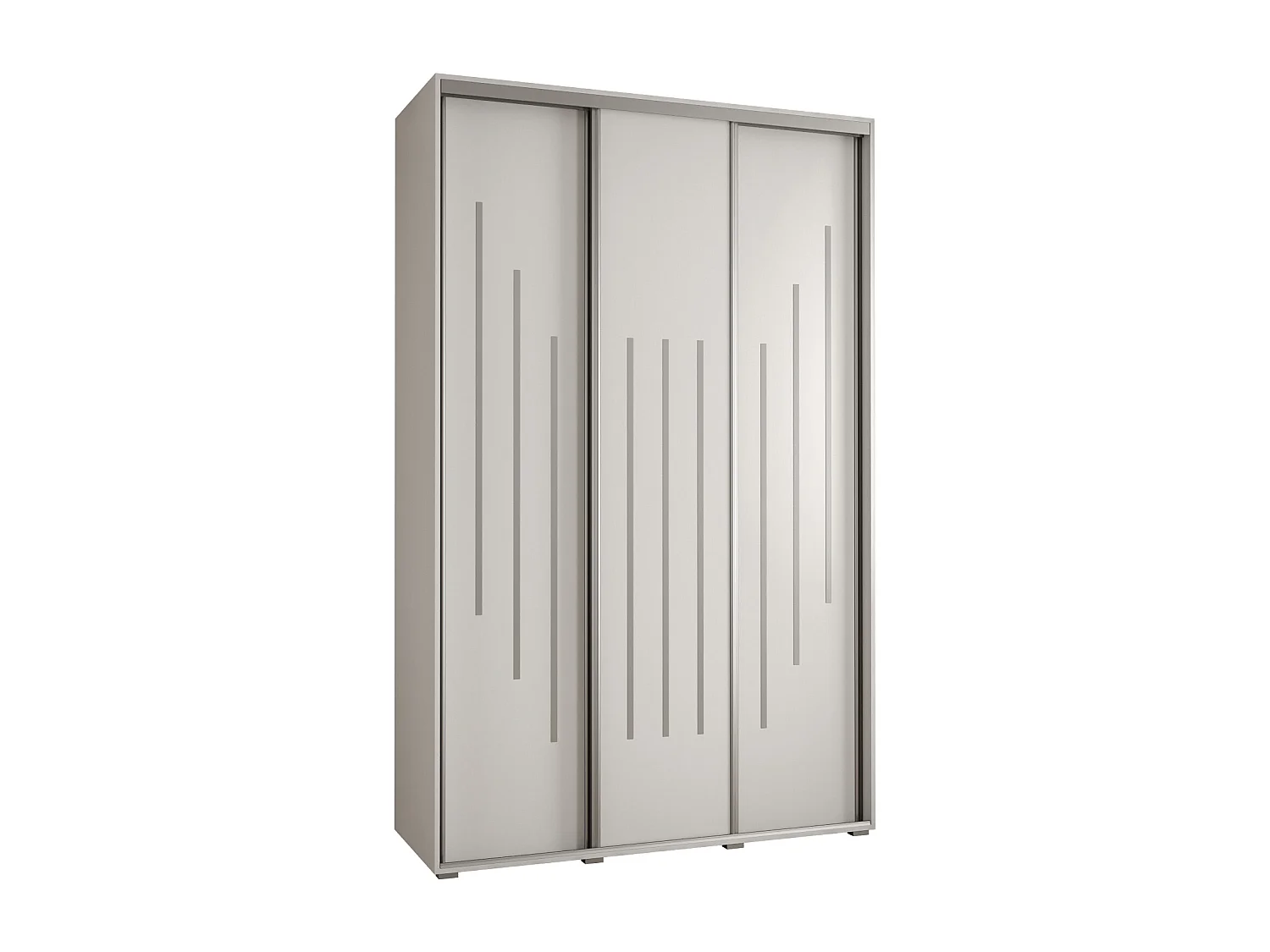 ARMOIRE DAVOS 8 À PORTES COULISSANTES 235,2/160/45 3 portes (Blanc/Blanc/Argent)