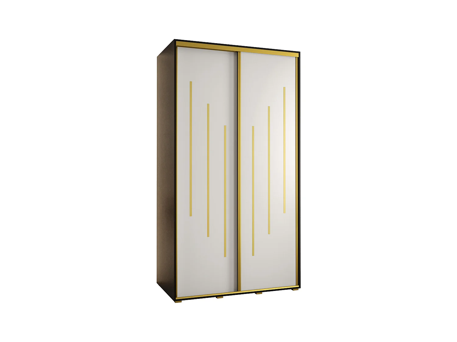 ARMOIRE DAVOS 8 À PORTES COULISSANTES 235,2/140/45 2 portes (Noir/Blanc/Or)