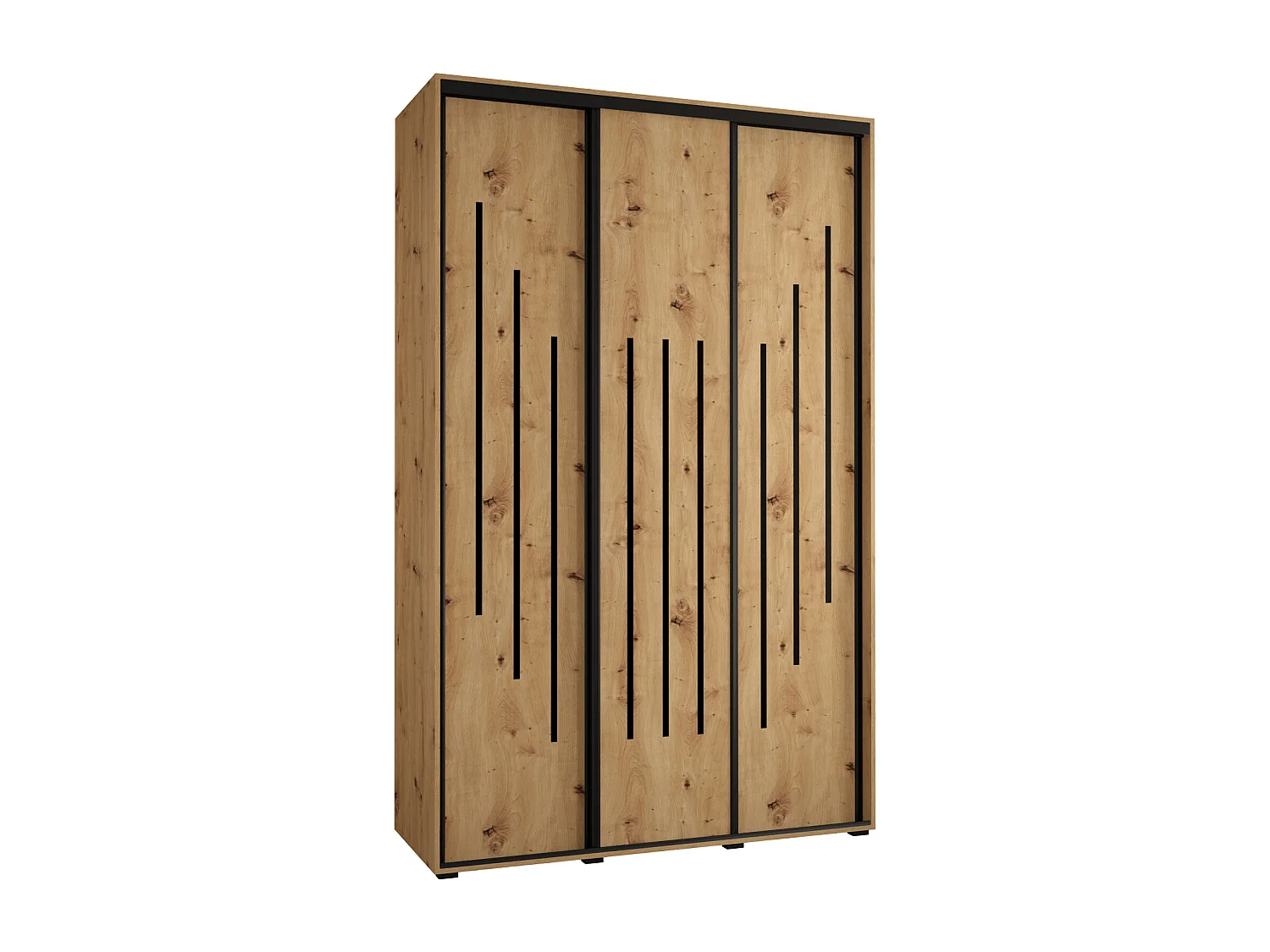 ARMOIRE DAVOS 8 À PORTES COULISSANTES 235,2/160/45 3 portes (Artisan/Artisan/Noir)