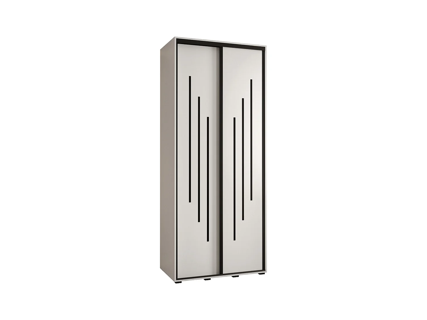 ARMOIRE DAVOS 8 À PORTES COULISSANTES 235,2/110/45 2 portes (Blanc/Blanc/Noir)