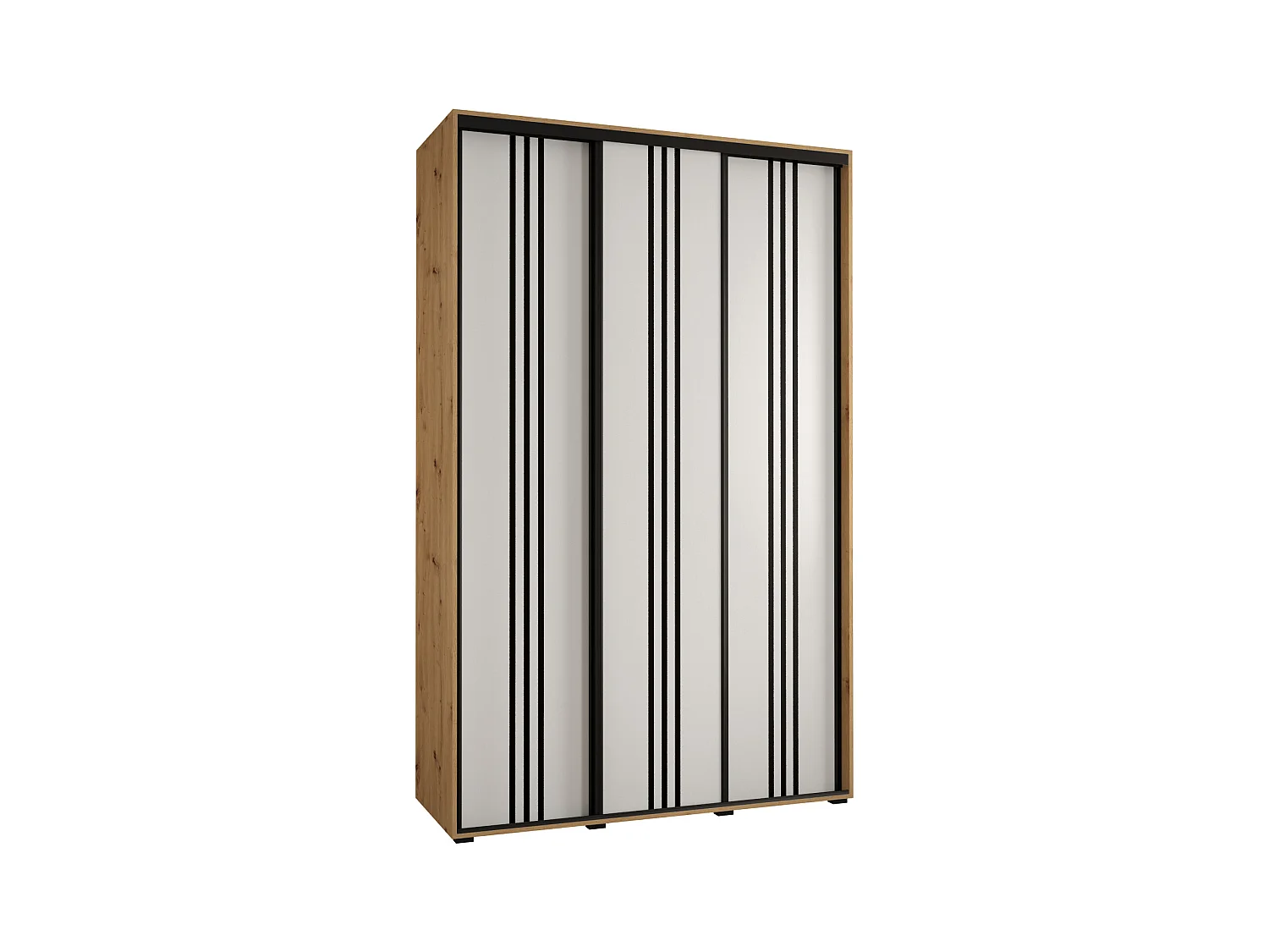 ARMOIRE DAVOS 6 À PORTES COULISSANTES 235,2/150/45 3 portes (Artisan/Blanc/Noir)