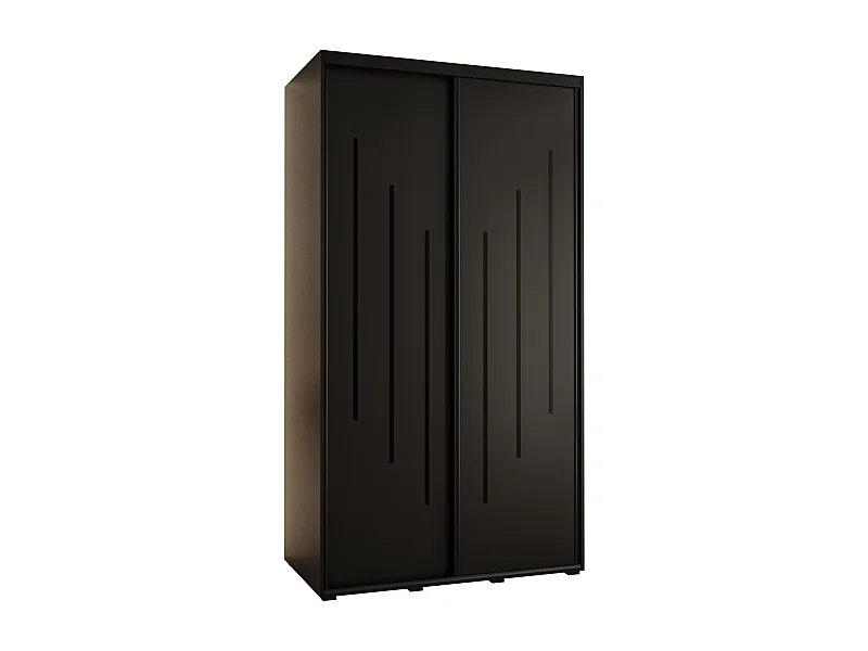 SCHWEBETÜRENSCHRANK DAVOS 8 235,2/140/45 2-türig (Schwarz/Schwarz/Schwarz)