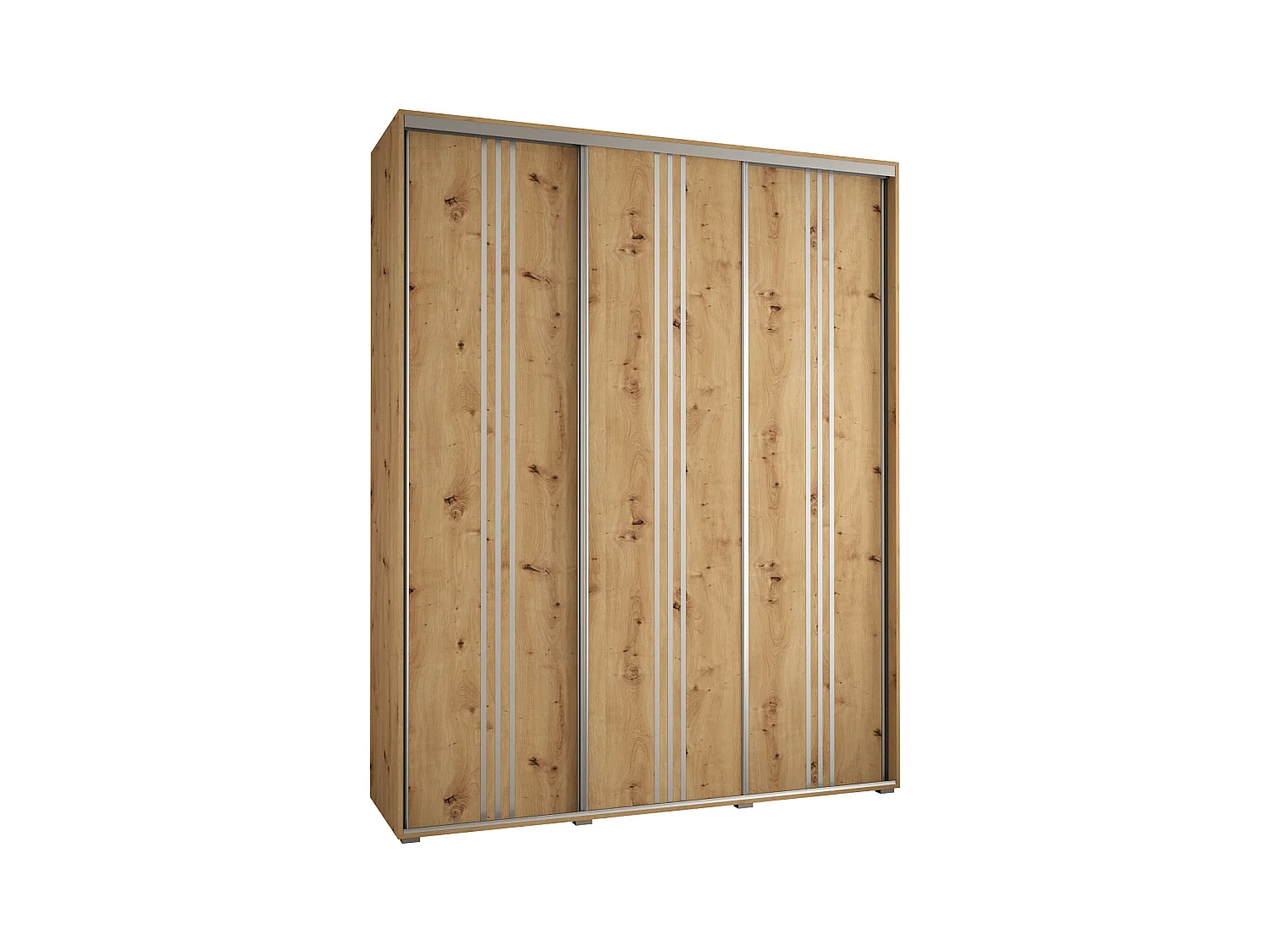 ARMOIRE DAVOS 6 À PORTES COULISSANTES 235,2/200/60 3 portes (Artisan/Artisan/Argent)