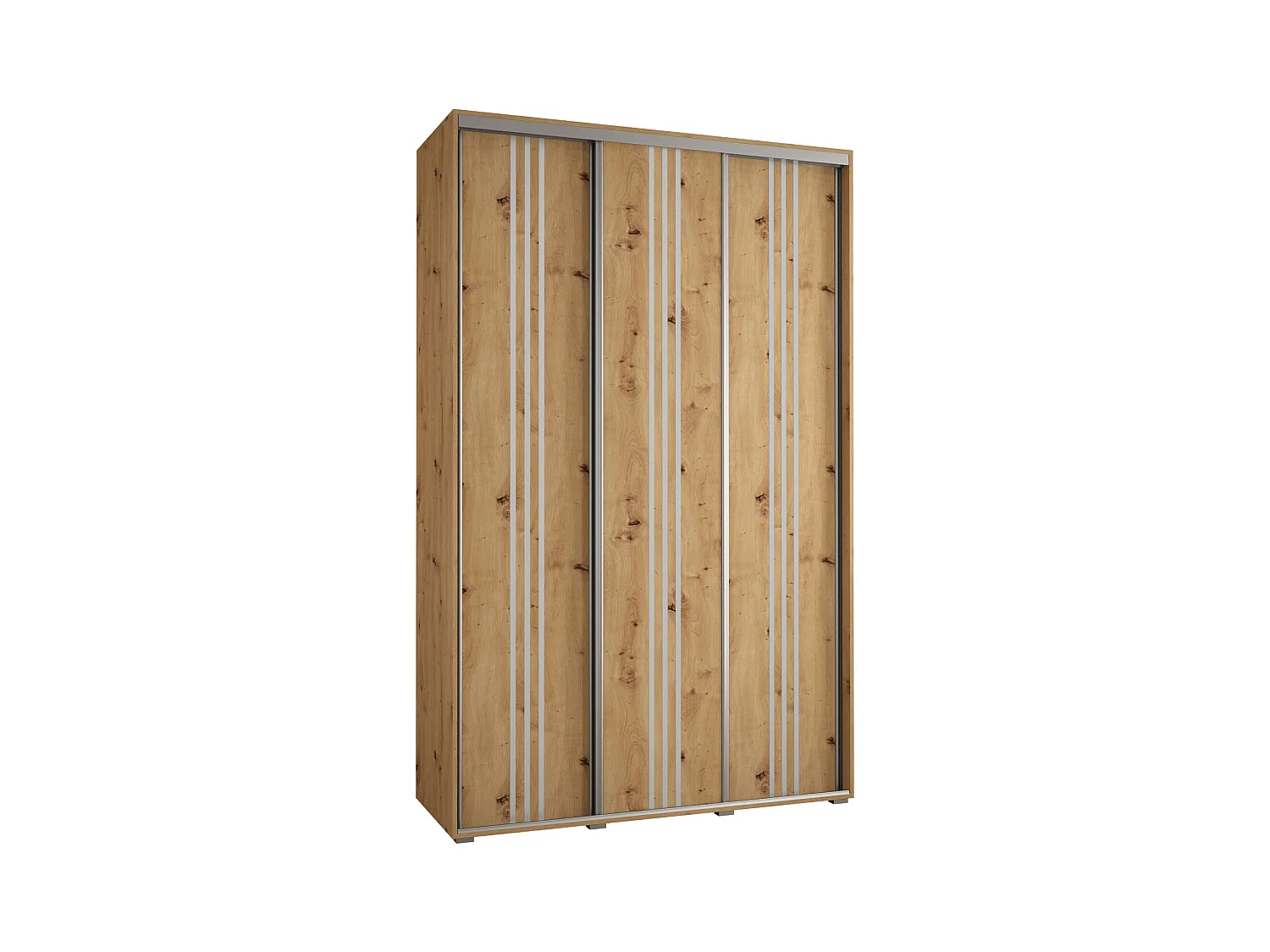 ARMOIRE DAVOS 6 À PORTES COULISSANTES 235,2/150/60 3 portes (Artisan/Artisan/Argent)