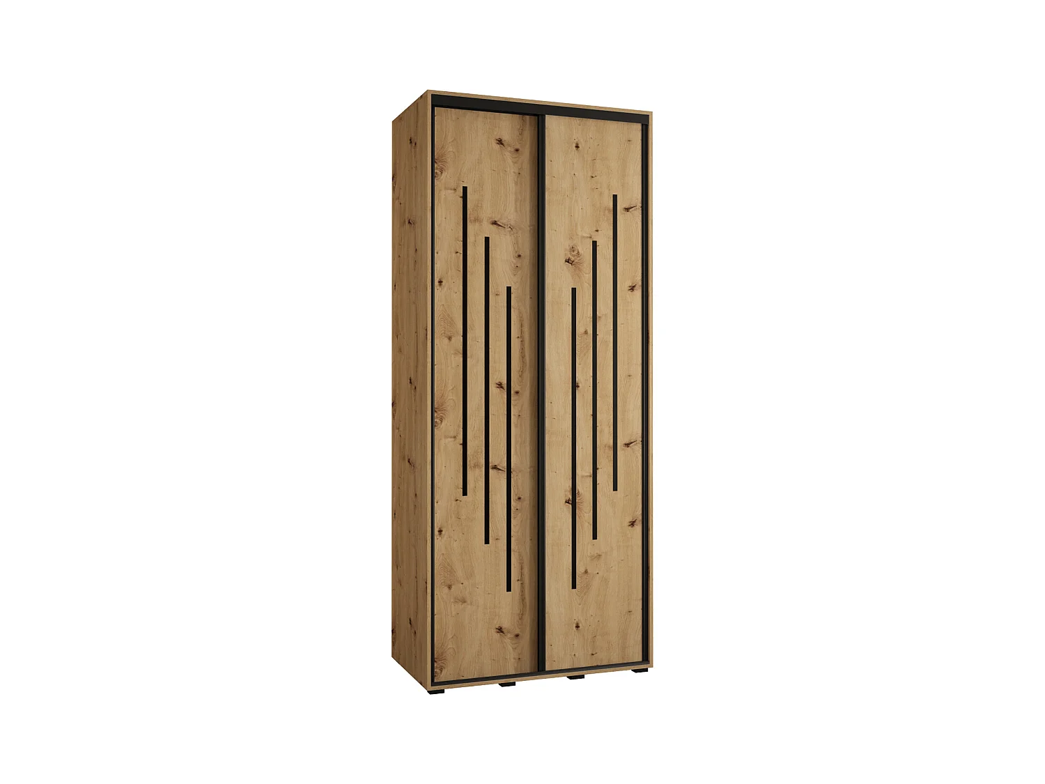 ARMOIRE DAVOS 8 À PORTES COULISSANTES 235,2/110/60 2 portes (Artisan/Artisan/Noir)