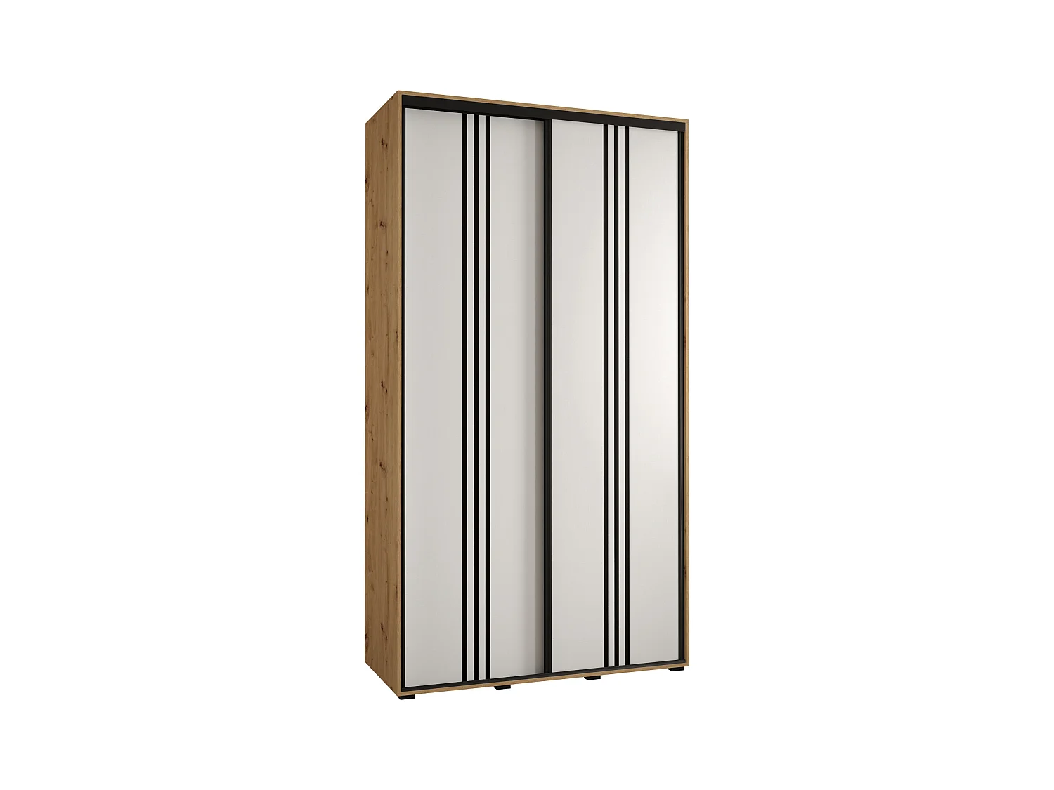 ARMOIRE DAVOS 6 À PORTES COULISSANTES 235,2/140/60 2 portes (Artisan/Blanc/Noir)