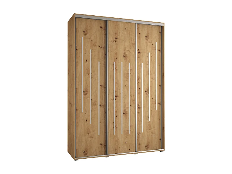 ARMOIRE DAVOS 8 À PORTES COULISSANTES 235,2/170/45 3 portes (Artisan/Artisan/Argent)