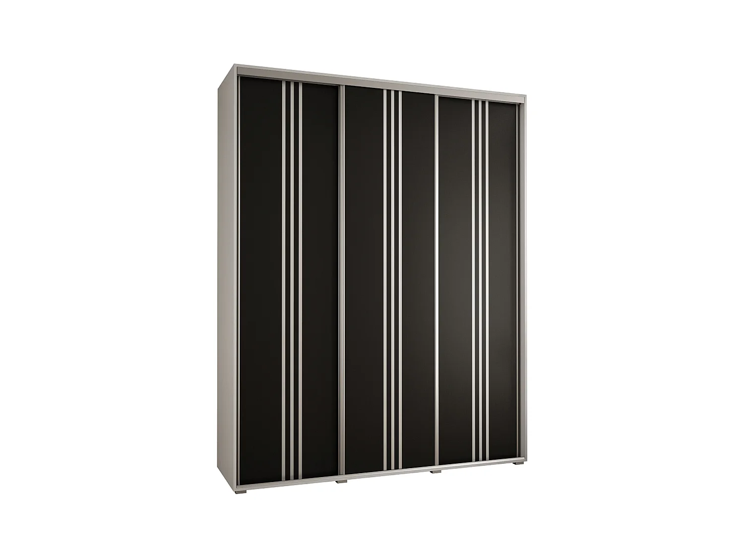 SCHWEBETÜRENSCHRANK DAVOS 6 235,2/190/60 3-türig (Weiß/Schwarz/Silber)