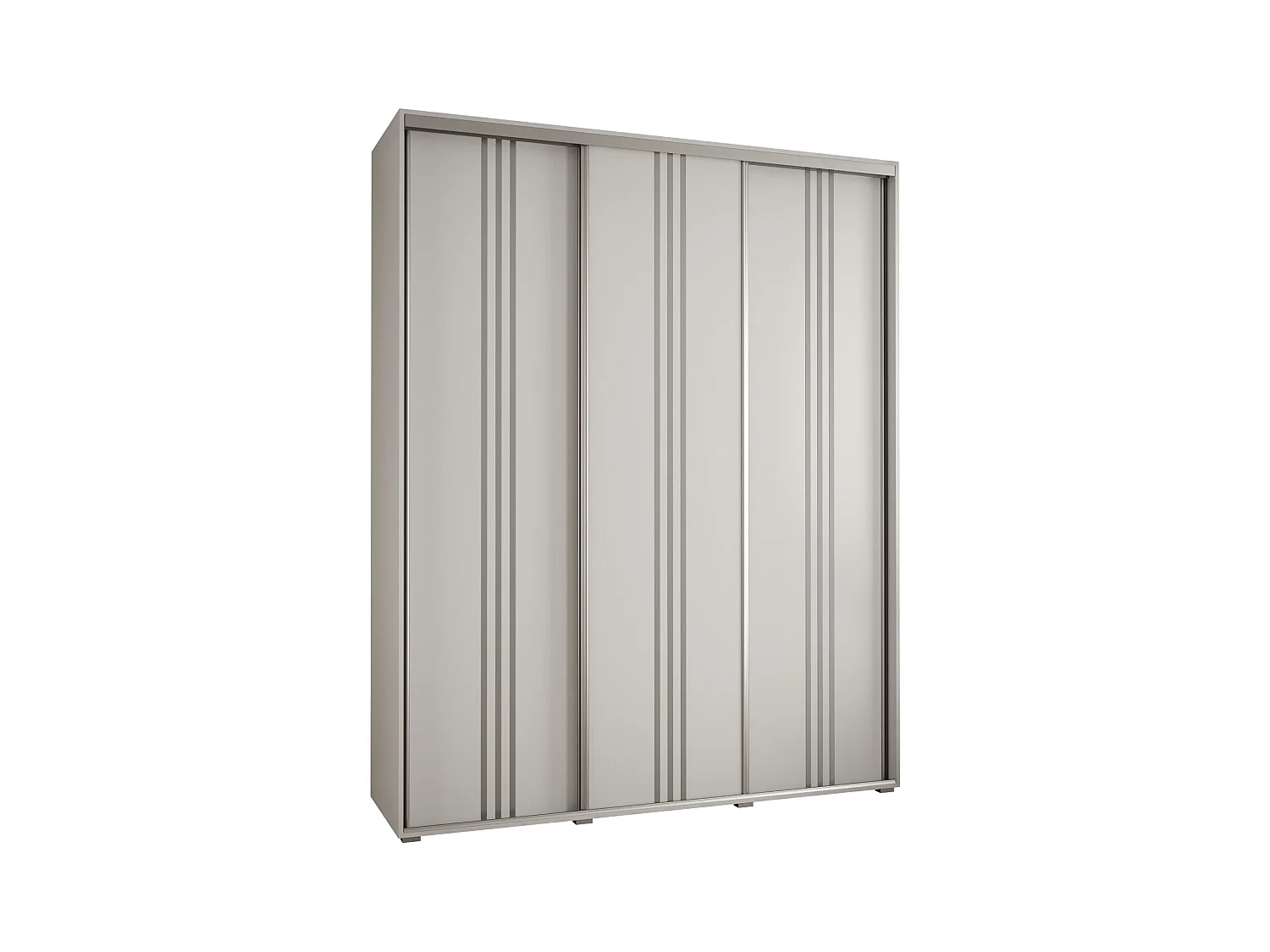 ARMOIRE DAVOS 6 À PORTES COULISSANTES 235,2/200/60 3 portes (Blanc/Blanc/Argent)