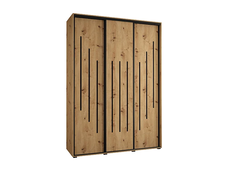 ARMADIO DAVOS 8 AD ANTE SCORREVOLI 235,2/180/60 3 porte (Artisan/Artisan/Nero)