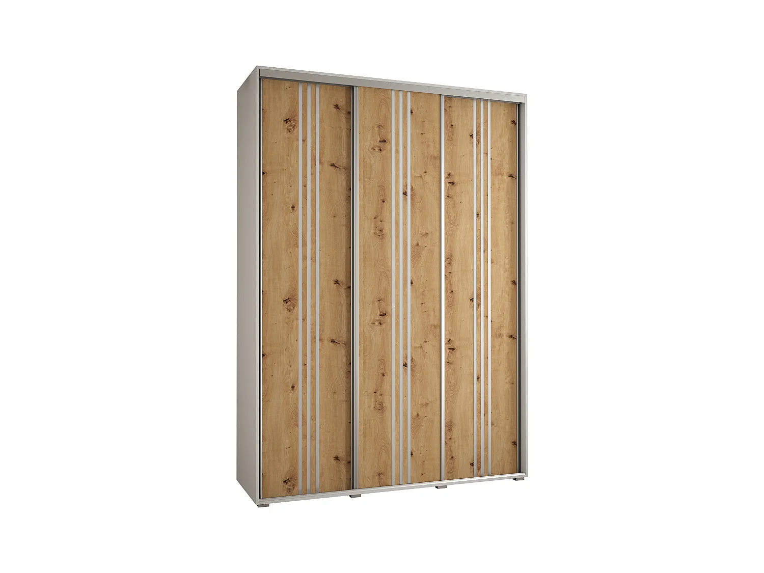 ARMOIRE DAVOS 6 À PORTES COULISSANTES 235,2/180/45 3 portes (Blanc/Artisan/Argent)