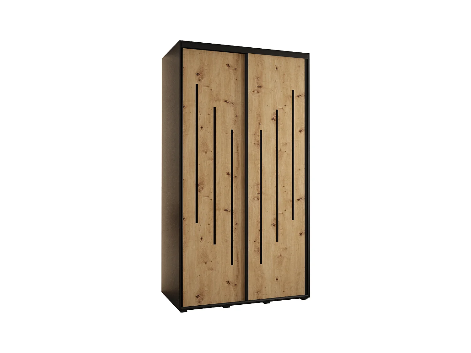 ARMOIRE DAVOS 8 À PORTES COULISSANTES 235,2/140/45 2 portes (Noir/Artisan/Noir)