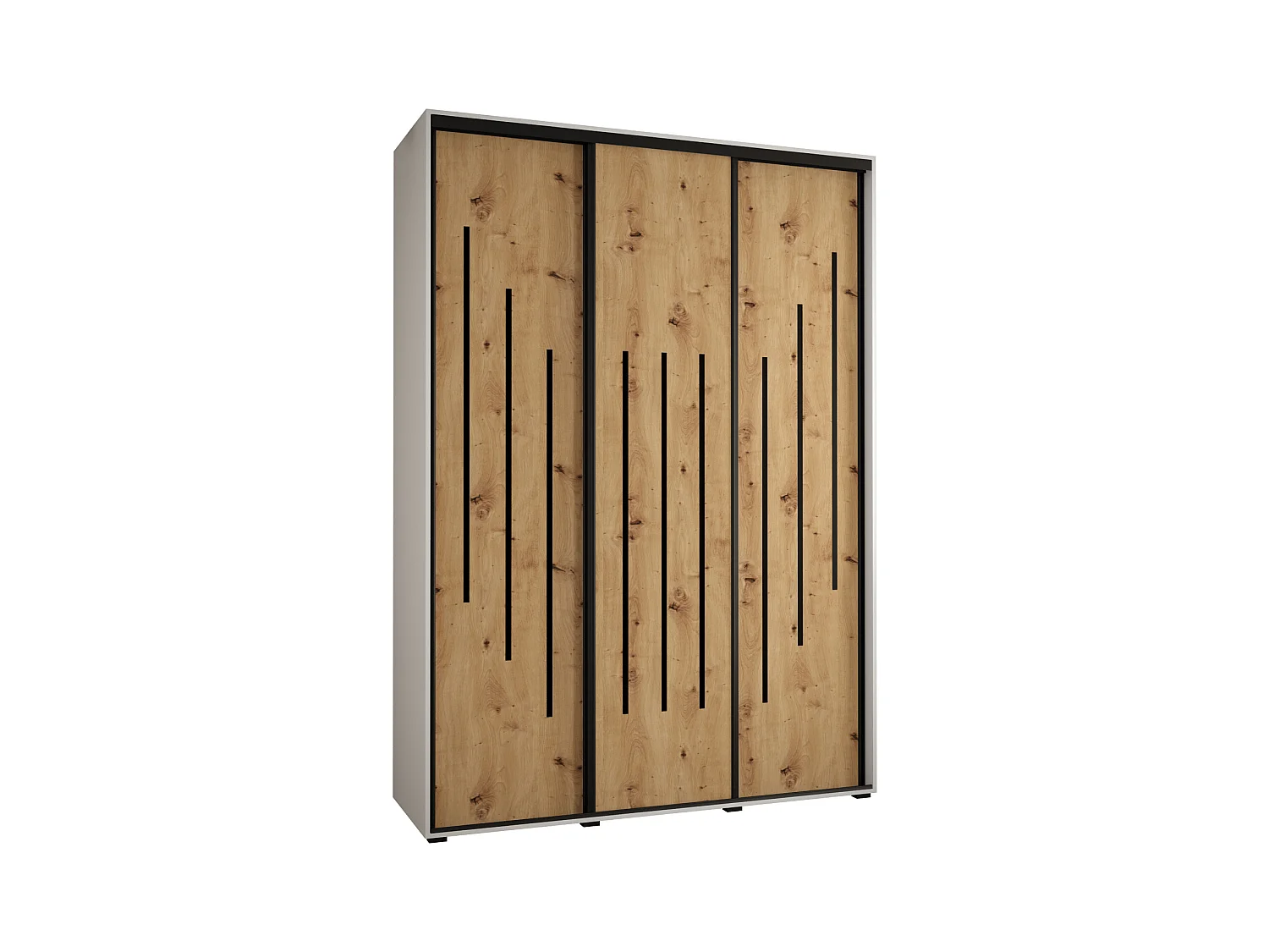 ARMOIRE DAVOS 8 À PORTES COULISSANTES 235,2/180/45 3 portes (Blanc/Artisan/Noir)