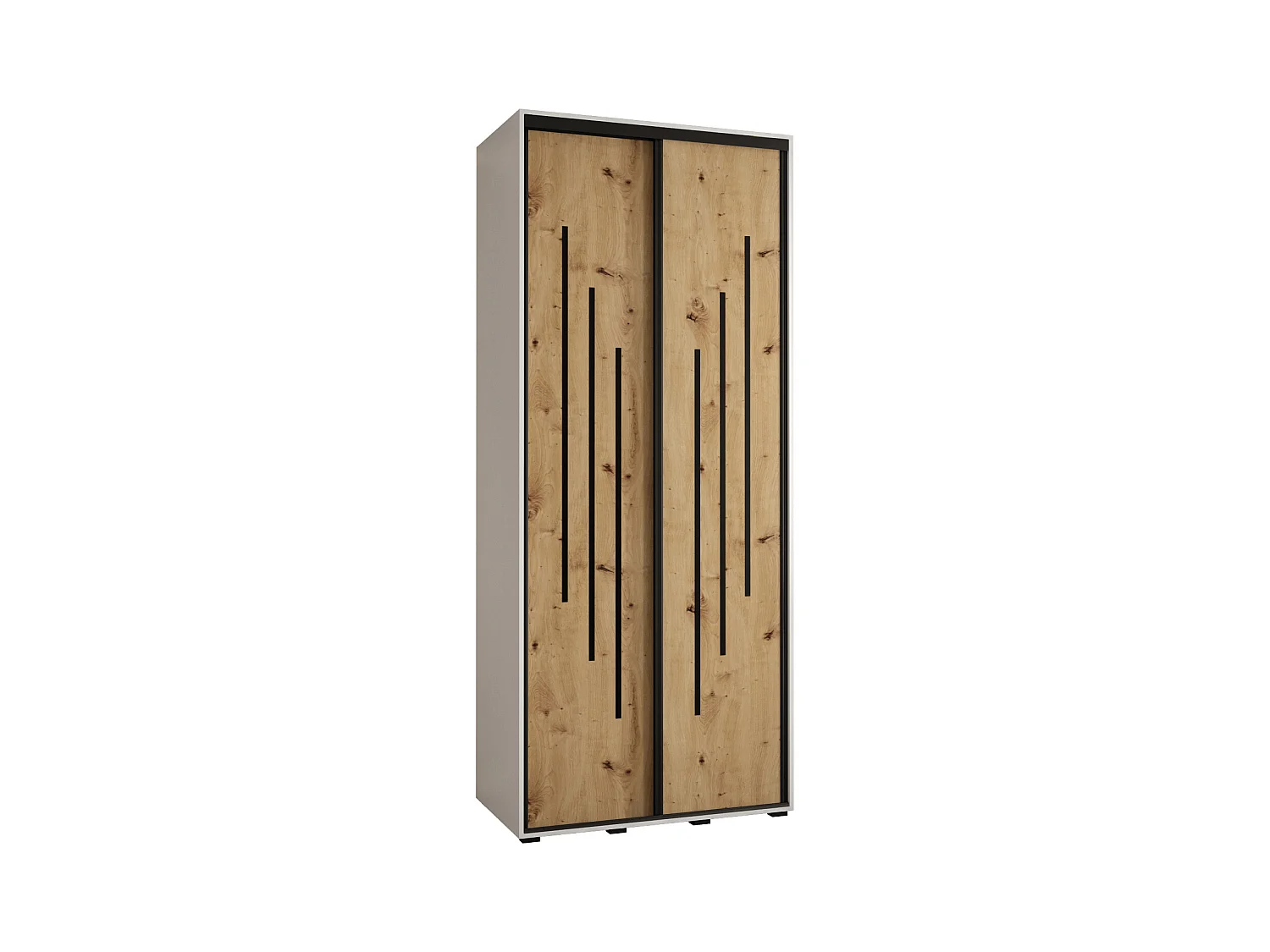 ARMOIRE DAVOS 8 À PORTES COULISSANTES 235,2/110/60 2 portes (Blanc/Artisan/Noir)