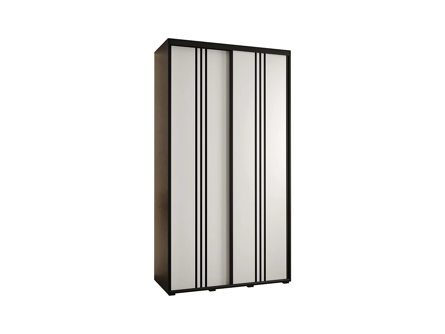 ARMOIRE DAVOS 6 À PORTES COULISSANTES 235,2/140/45 2 portes (Noir/Blanc/Noir)
