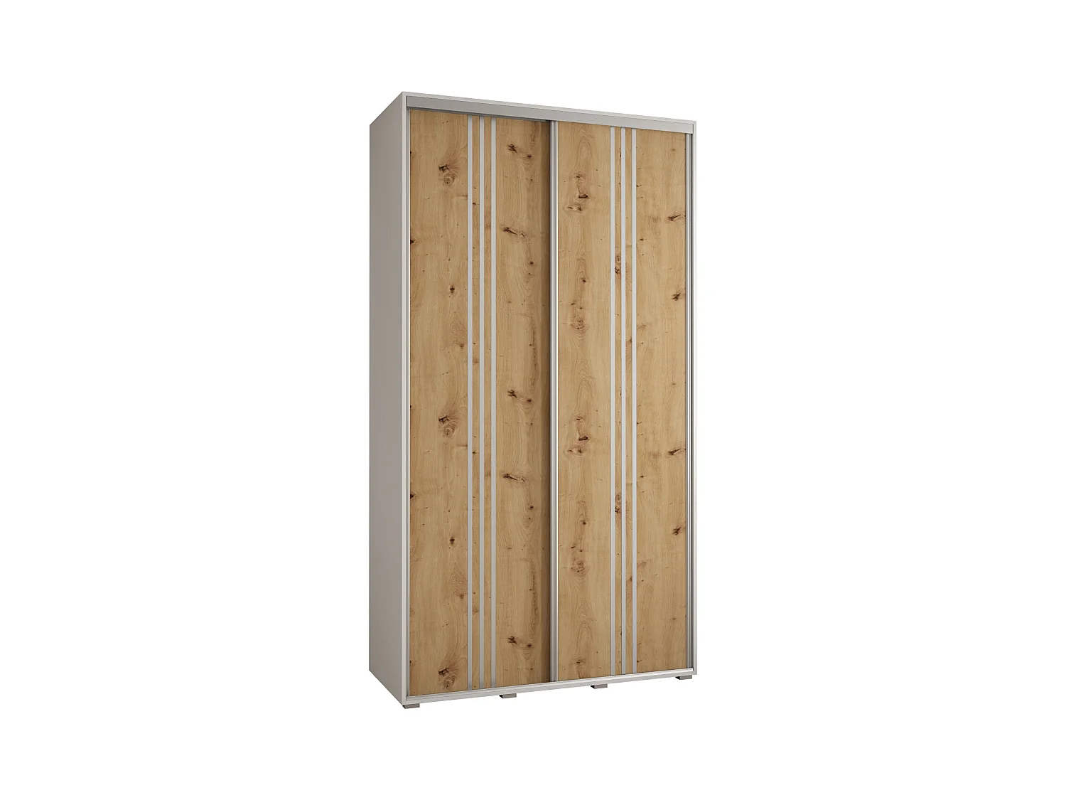 SCHWEBETÜRENSCHRANK DAVOS 5 235,2/140/45 2-türig (Weiß/Artisan/Silber)