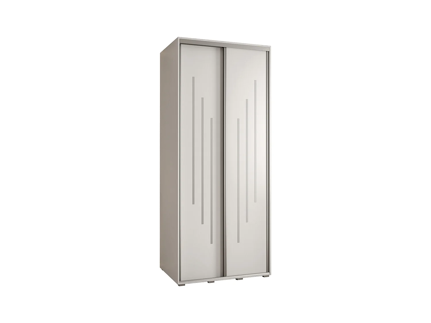 ARMOIRE DAVOS 8 À PORTES COULISSANTES 235,2/110/45 2 portes (Blanc/Blanc/Argent)