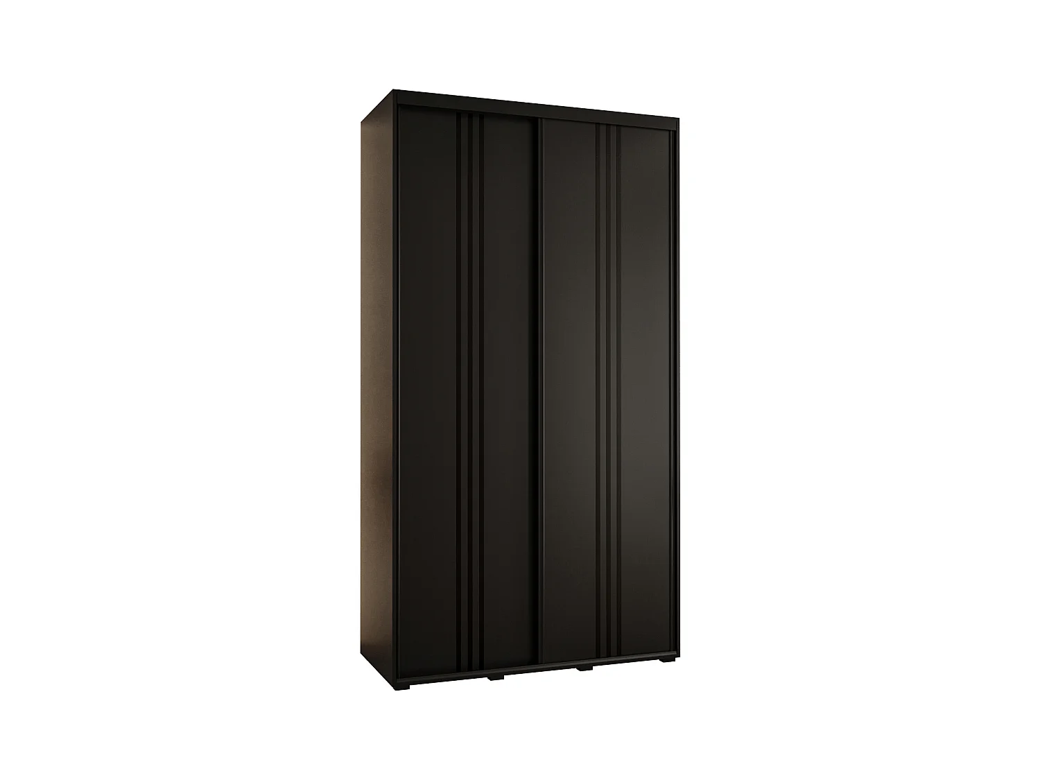 ARMOIRE DAVOS 6 À PORTES COULISSANTES 235,2/140/60 2 portes (Noir/Noir/Noir)