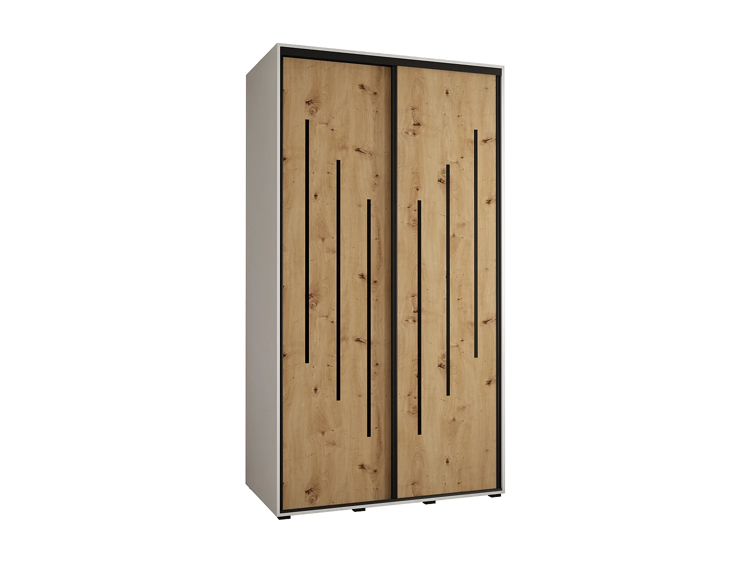 ARMADIO DAVOS 8  AD ANTE SCORREVOLI 235,2/130/45 2 porte (Bianco/Artisan/Nero)