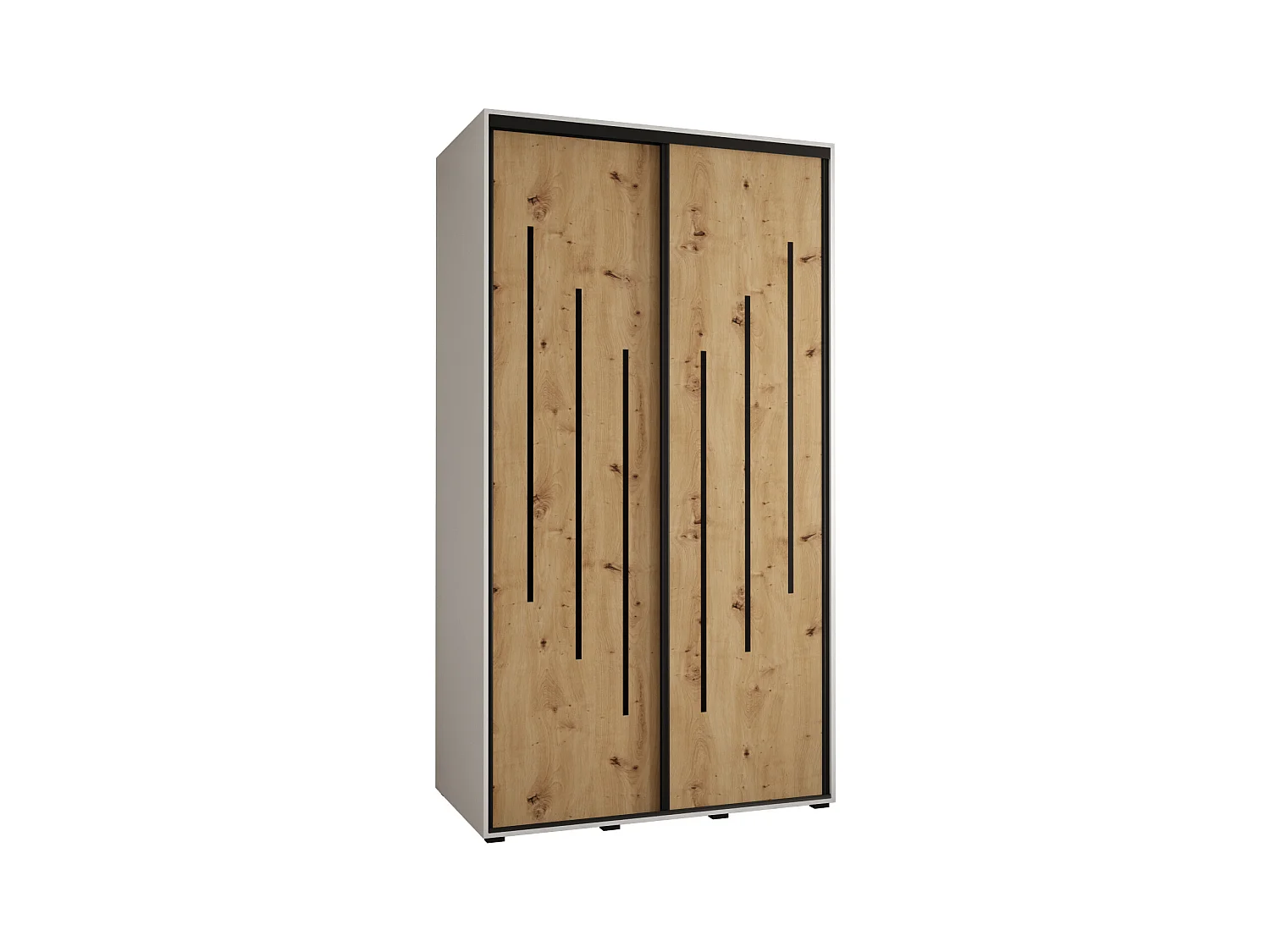 ARMOIRE DAVOS 8 À PORTES COULISSANTES 235,2/130/45 2 portes (Blanc/Artisan/Noir)