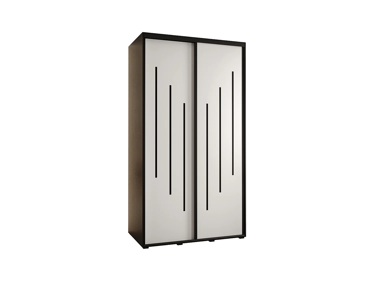 ARMOIRE DAVOS 8 À PORTES COULISSANTES 235,2/140/45 2 portes (Noir/Blanc/Noir)