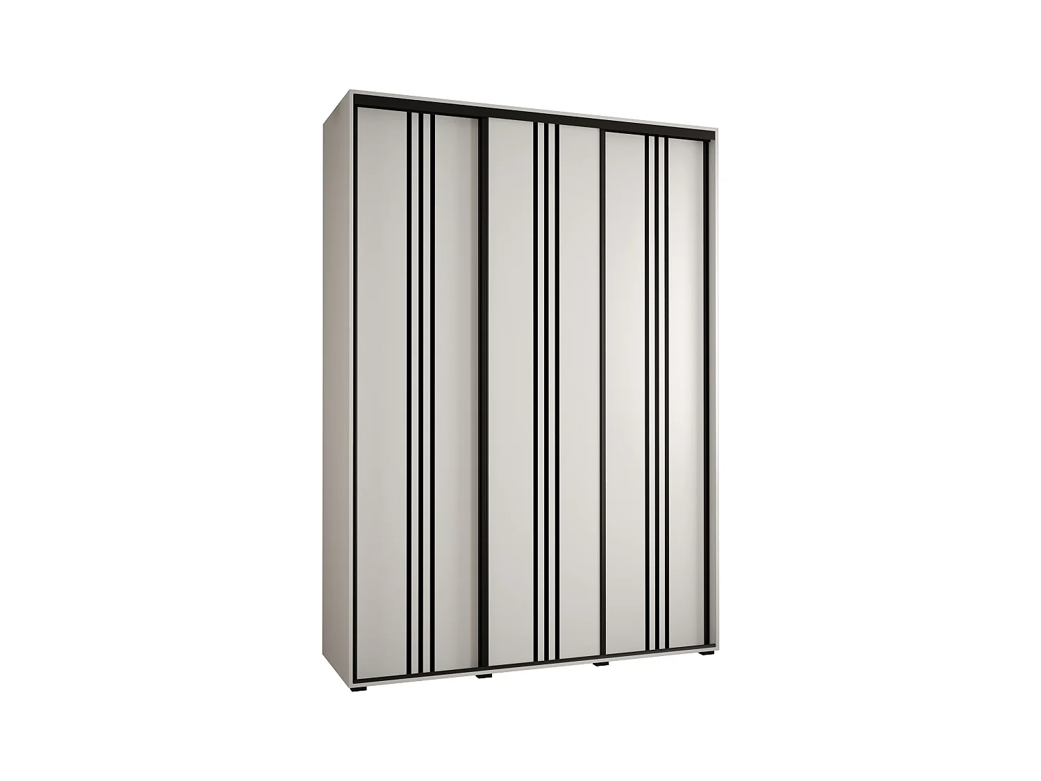 ARMOIRE DAVOS 6 À PORTES COULISSANTES 235,2/180/45 3 portes (Blanc/Blanc/Noir)