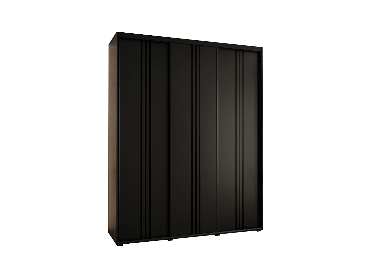 ARMOIRE DAVOS 6 À PORTES COULISSANTES 235,2/200/60 3 portes (Noir/Noir/Noir)