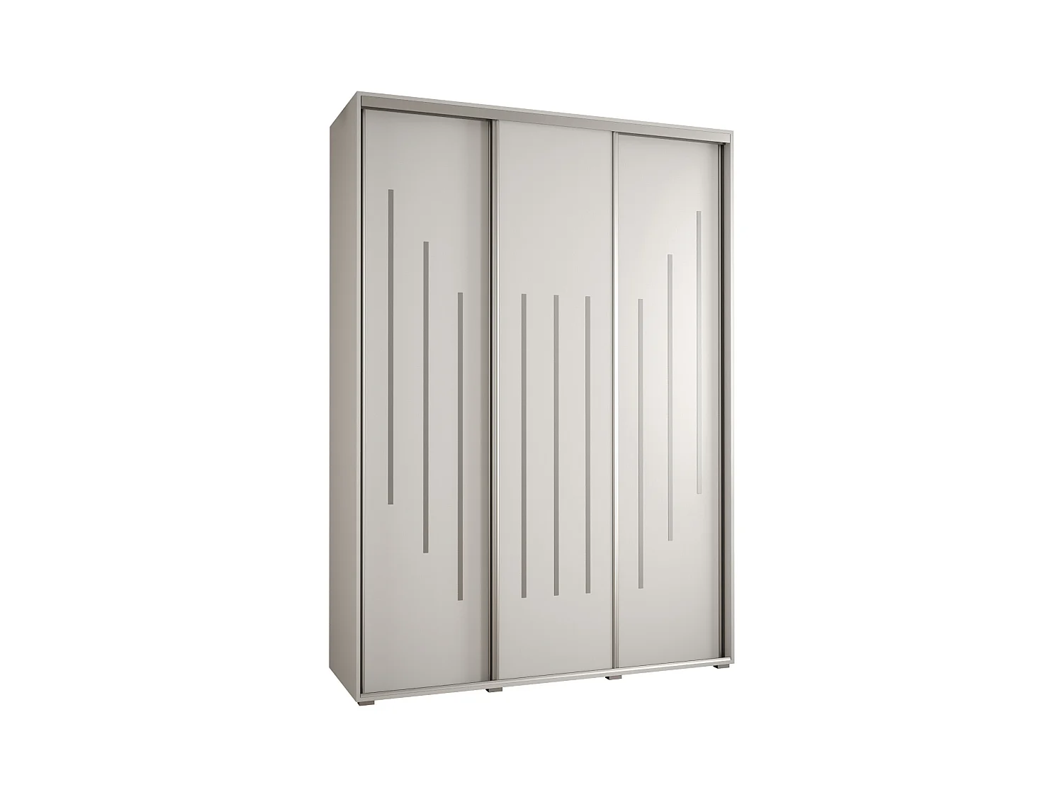 ARMOIRE DAVOS 8 À PORTES COULISSANTES 235,2/180/60 3 portes (Blanc/Blanc/Argent)