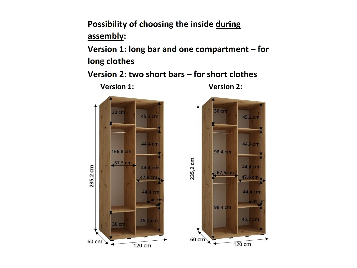 ARMOIRE DAVOS 5 À PORTES COULISSANTES 235,2/120/60 2 portes (Noir/Noir/Noir)