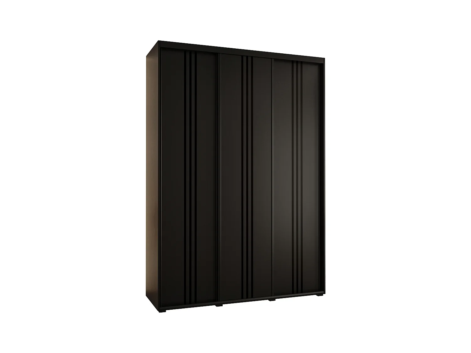 ARMOIRE DAVOS 6 À PORTES COULISSANTES 235,2/180/60 3 portes (Noir/Noir/Noir)