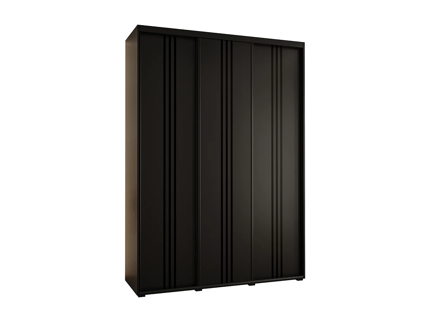 ARMOIRE DAVOS 6 À PORTES COULISSANTES 235,2/180/60 3 portes (Noir/Noir/Noir)