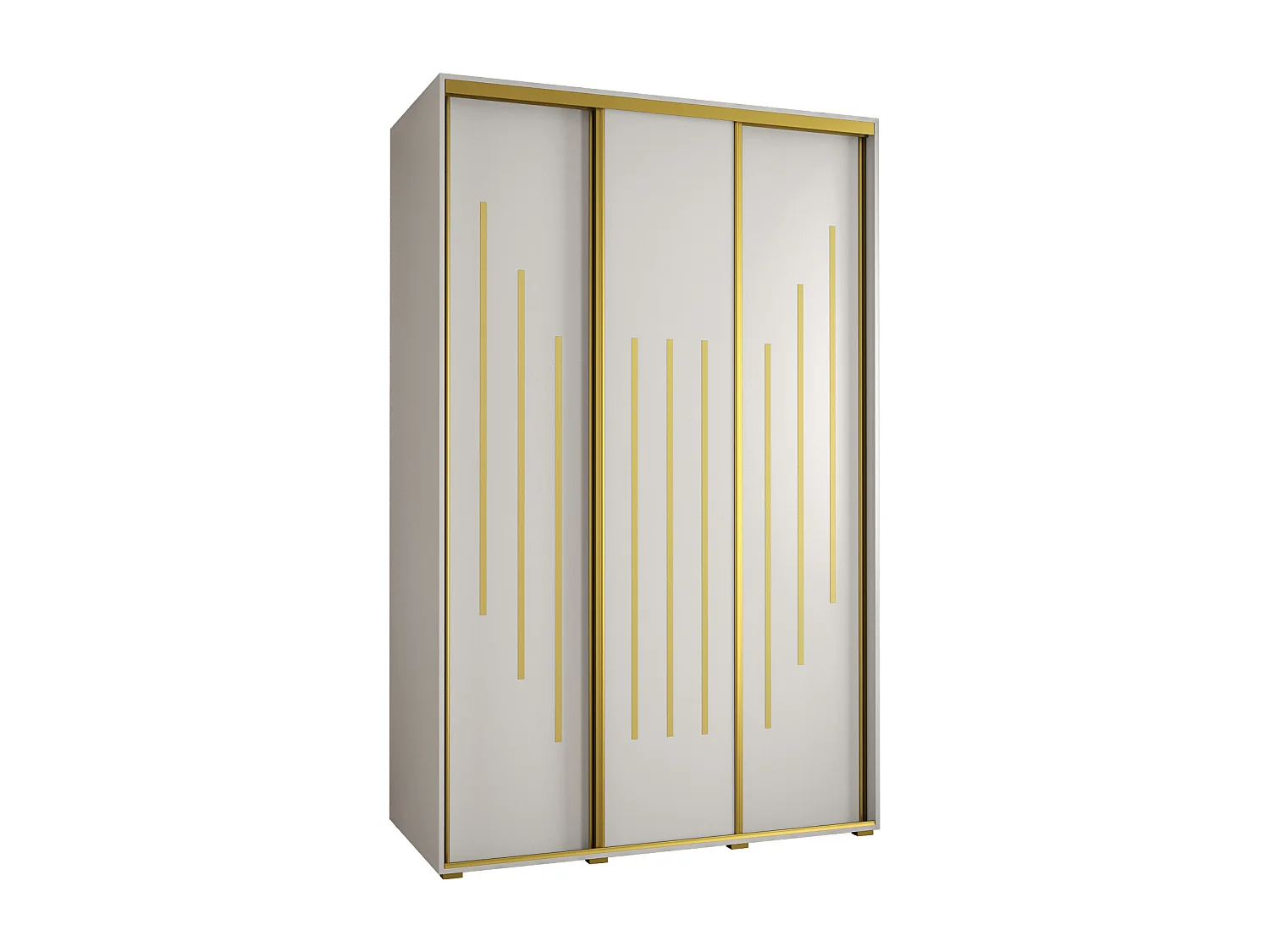 ARMOIRE DAVOS 8 À PORTES COULISSANTES 235,2/150/45 3 portes (Blanc/Blanc/Or)