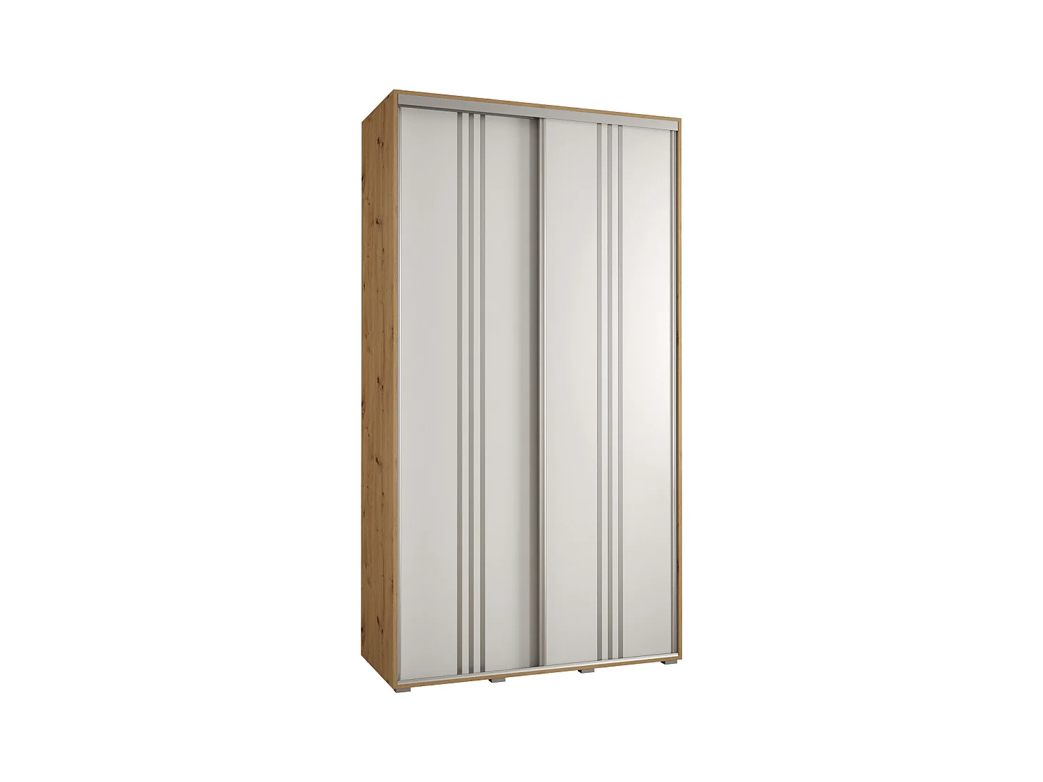 SCHWEBETÜRENSCHRANK DAVOS 5 235,2/130/60 2-türig (Artisan/Weiß/Silber)