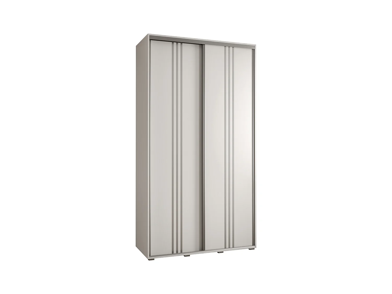 ARMOIRE DAVOS 6 À PORTES COULISSANTES 235,2/140/60 2 portes (Blanc/Blanc/Argent)