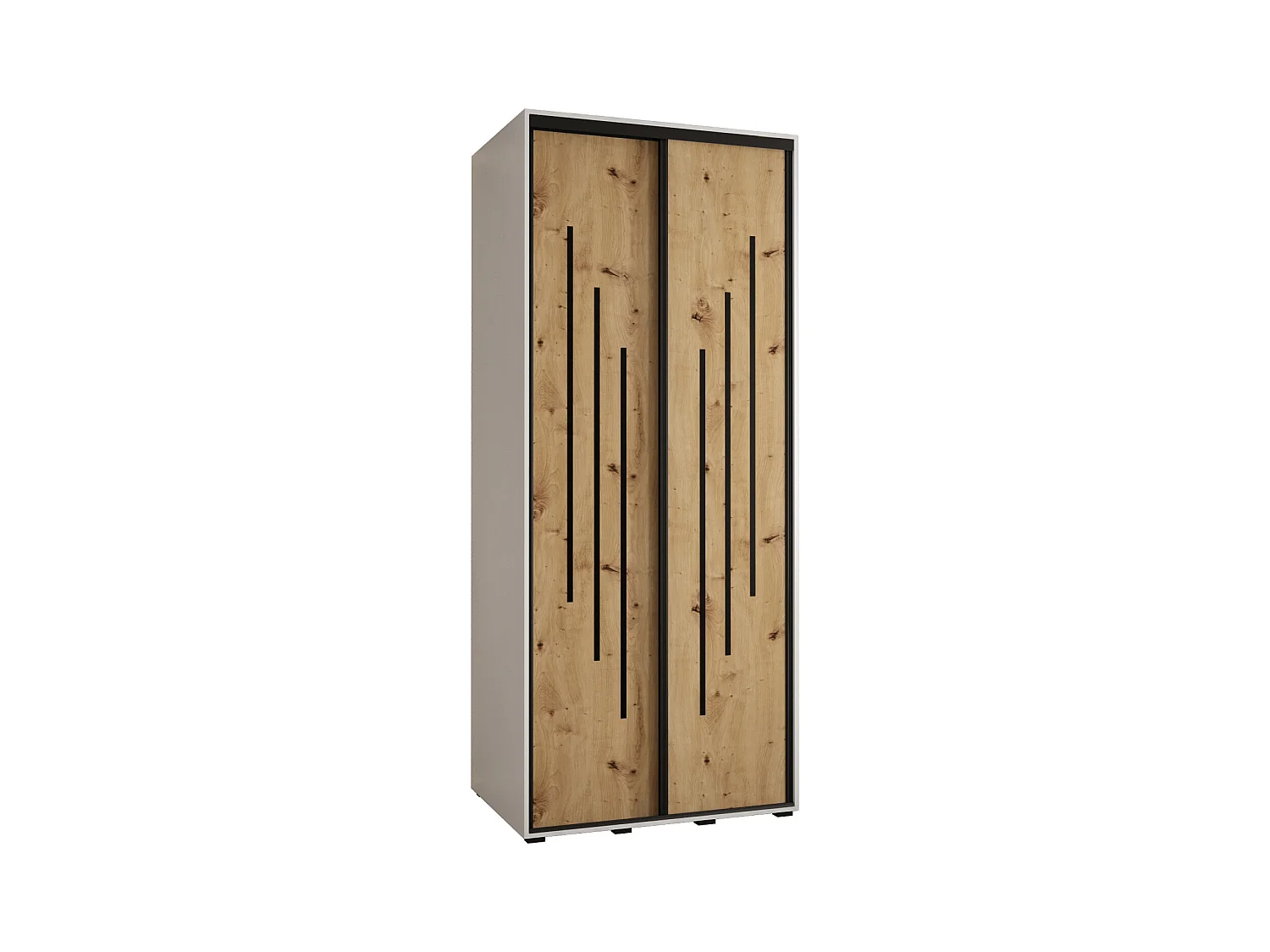 ARMOIRE DAVOS 8 À PORTES COULISSANTES 235,2/110/45 2 portes (Blanc/Artisan/Noir)