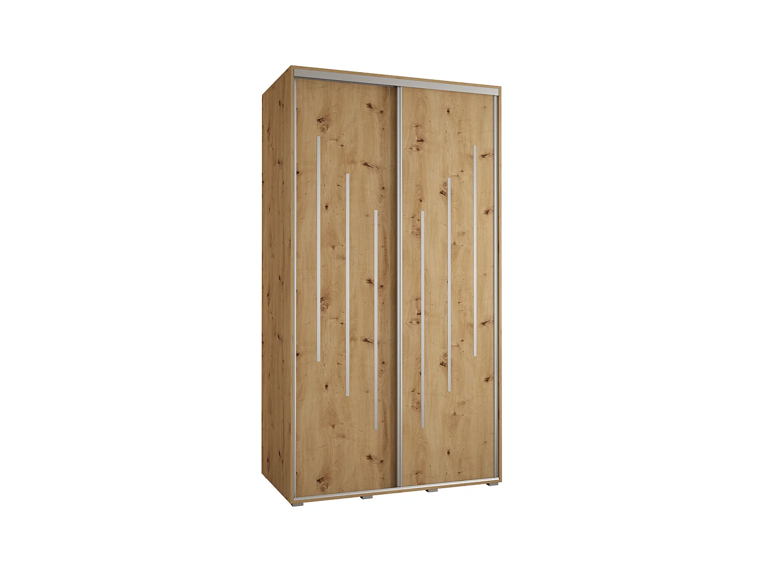 ARMOIRE DAVOS 8 À PORTES COULISSANTES 235,2/140/45 2 portes (Artisan/Artisan/Argent)
