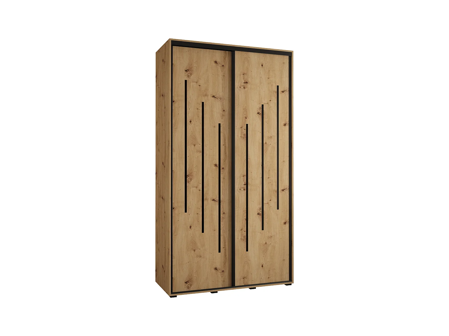 ARMOIRE DAVOS 8 À PORTES COULISSANTES 235,2/140/60 2 portes (Artisan/Artisan/Noir)