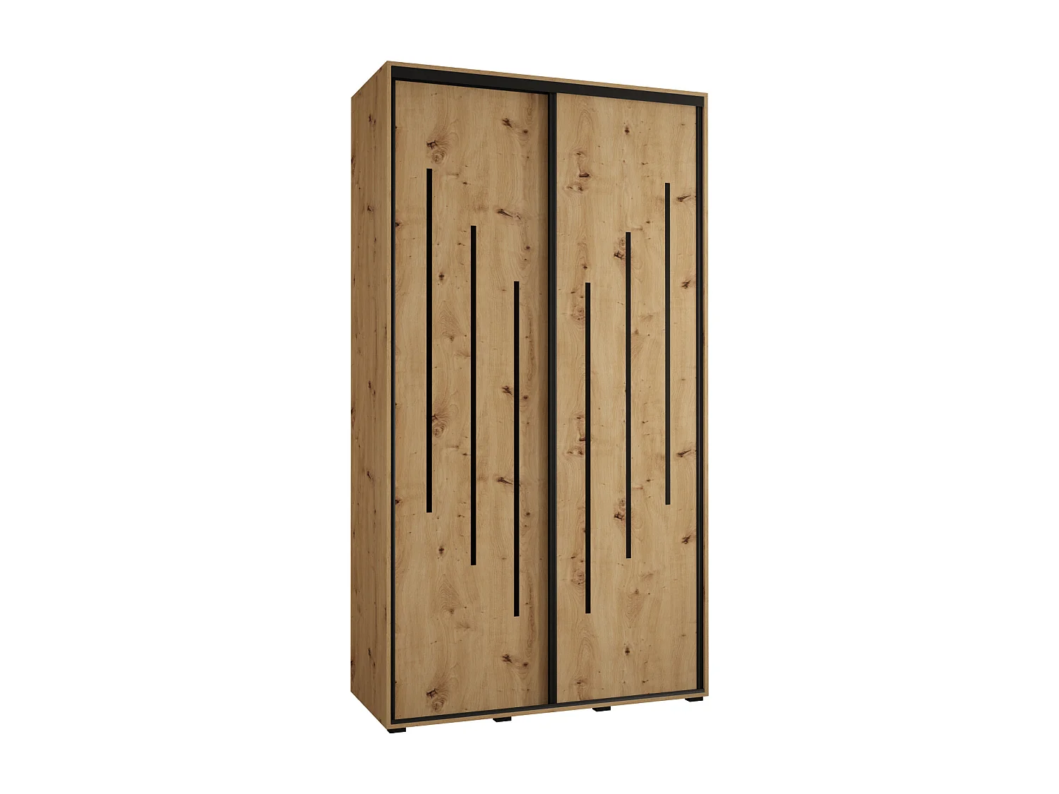 ARMOIRE DAVOS 8 À PORTES COULISSANTES 235,2/140/60 2 portes (Artisan/Artisan/Noir)