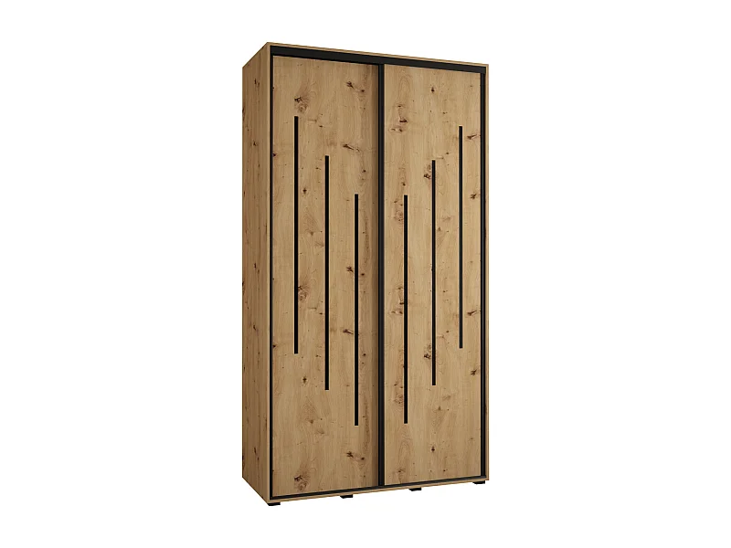 ARMOIRE DAVOS 8 À PORTES COULISSANTES 235,2/140/60 2 portes (Artisan/Artisan/Noir)