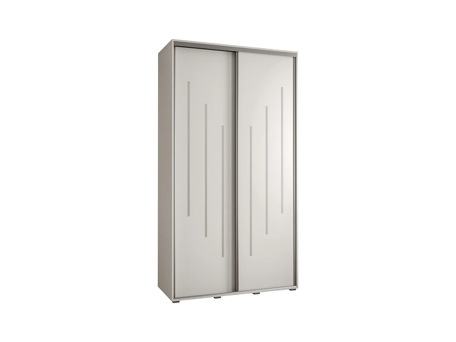 ARMOIRE DAVOS 8 À PORTES COULISSANTES 235,2/140/60 2 portes (Blanc/Blanc/Argent)