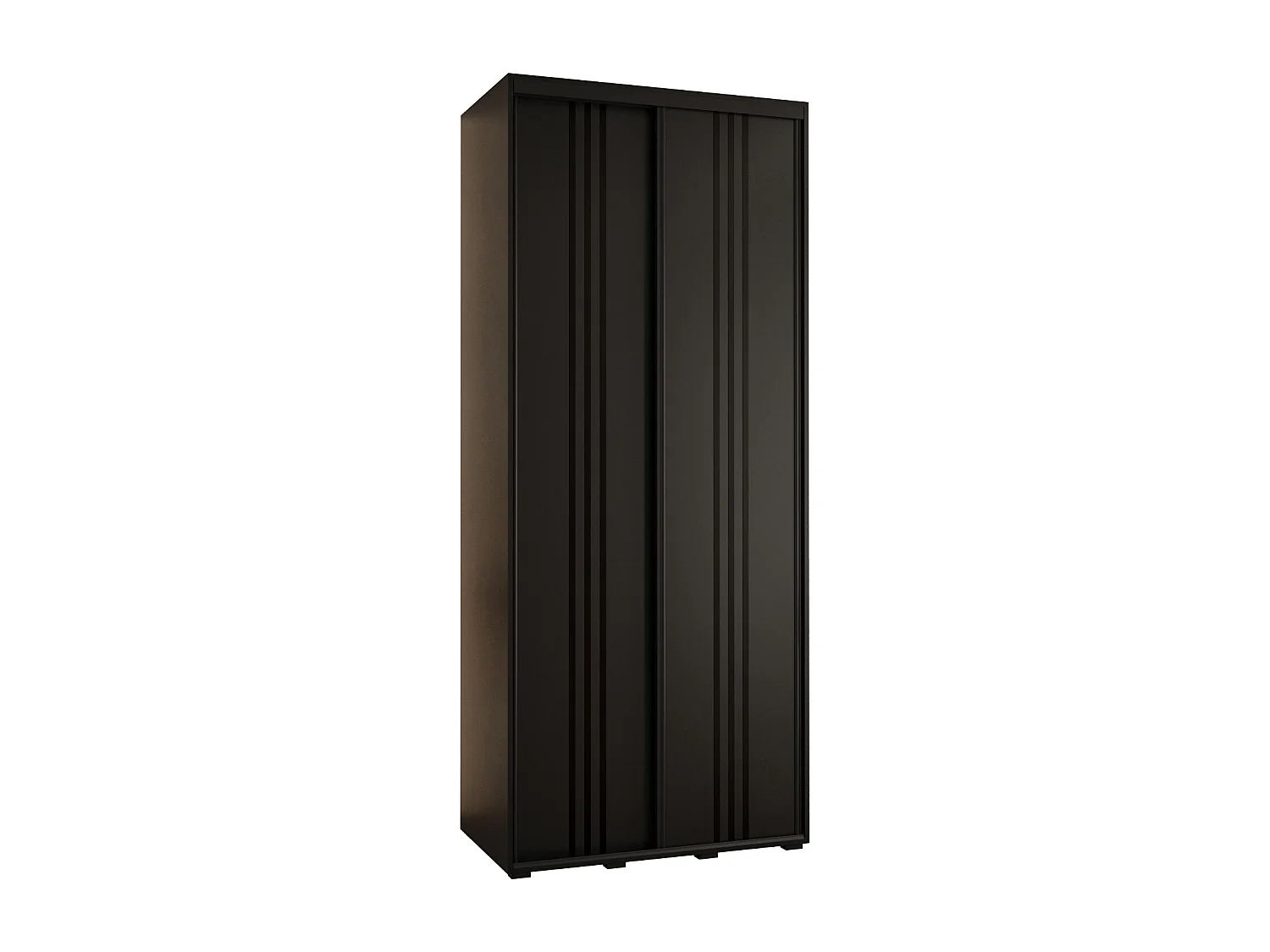 SCHWEBETÜRENSCHRANK DAVOS 6 235,2/100/60 2-türig (Schwarz/Schwarz/Schwarz)