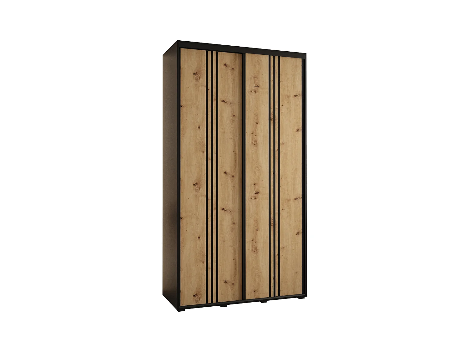 ARMOIRE DAVOS 6 À PORTES COULISSANTES 235,2/130/45 2 portes (Noir/Artisan/Noir)