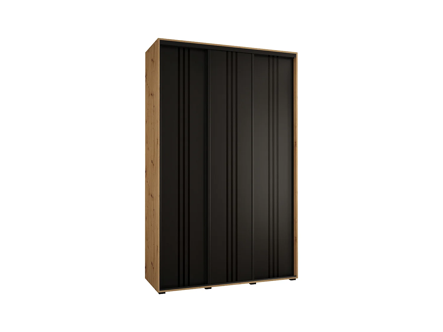 ARMOIRE DAVOS 6 À PORTES COULISSANTES 235,2/150/45 3 portes (Artisan/Noir/Noir)