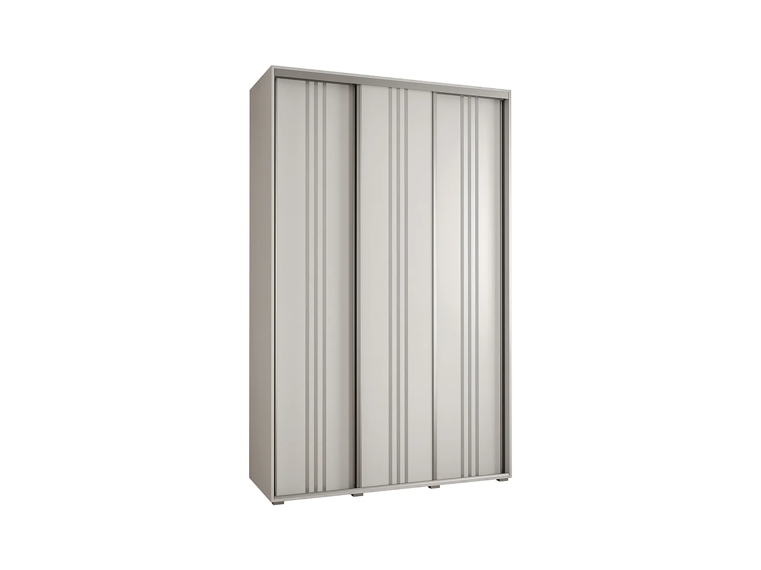 ARMOIRE DAVOS 6 À PORTES COULISSANTES 235,2/150/60 3 portes (Blanc/Blanc/Argent)
