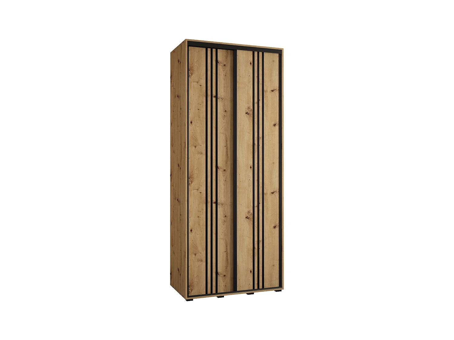 ARMOIRE DAVOS 6 À PORTES COULISSANTES 235,2/120/60 2 portes (Artisan/Artisan/Noir)