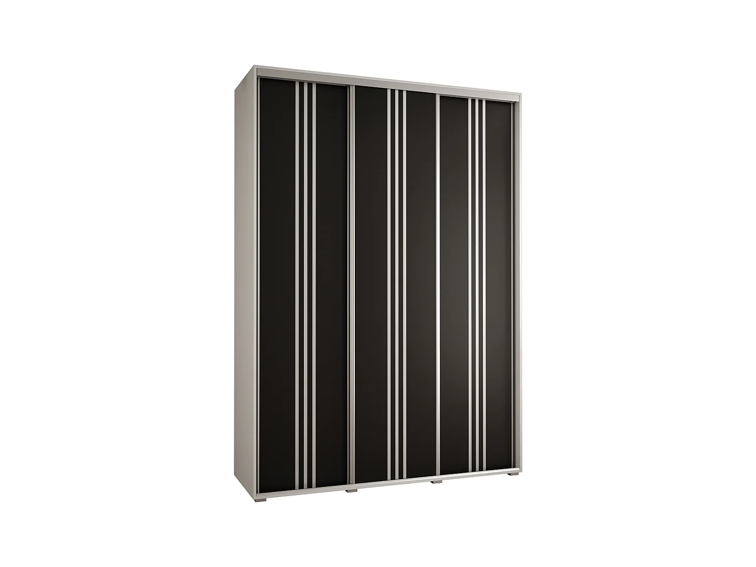 SCHWEBETÜRENSCHRANK DAVOS 6 235,2/170/45 3-türig (Weiß/Schwarz/Silber)