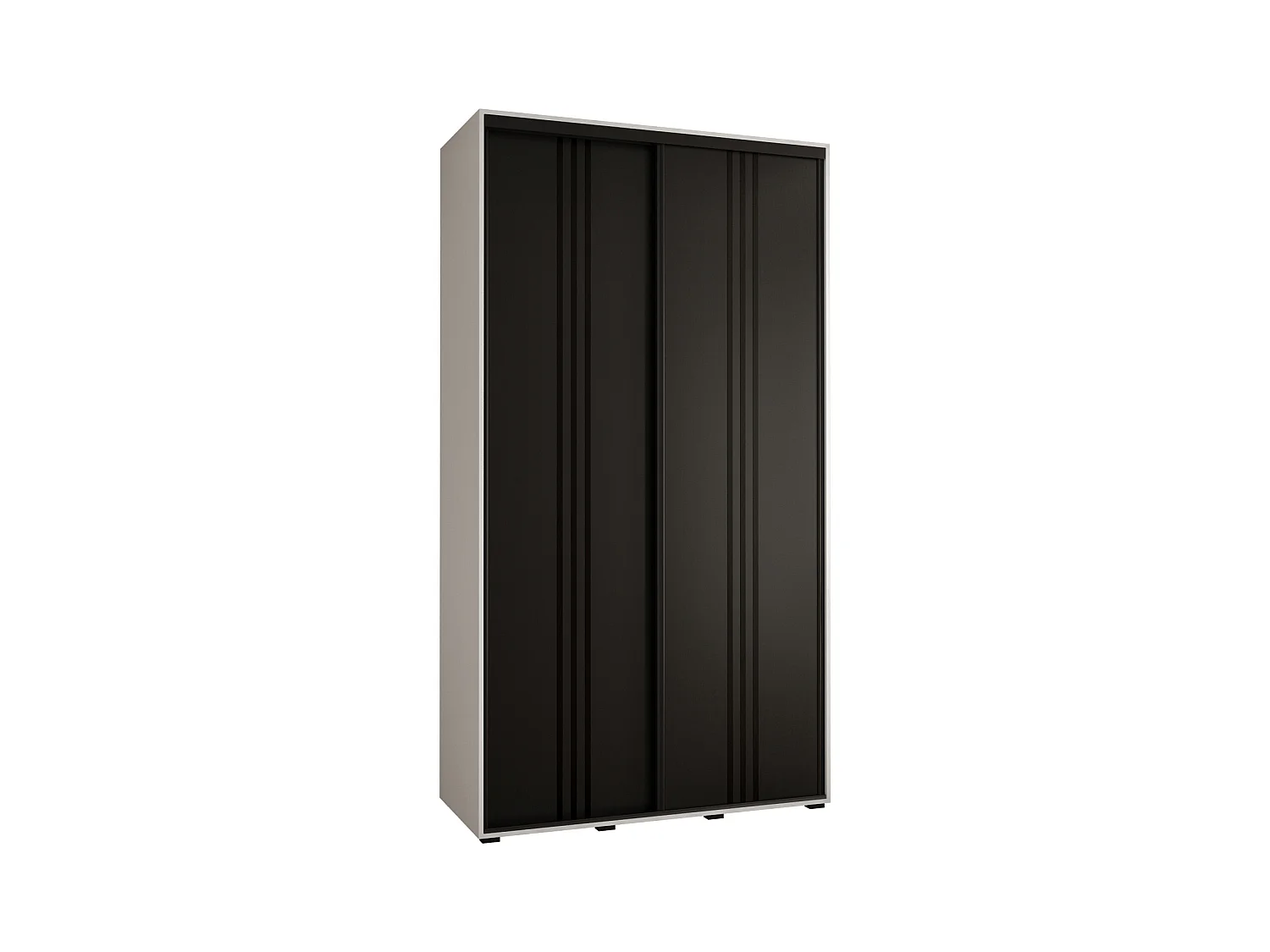 ARMOIRE DAVOS 6 À PORTES COULISSANTES 235,2/140/60 2 portes (Blanc/Noir/Noir)
