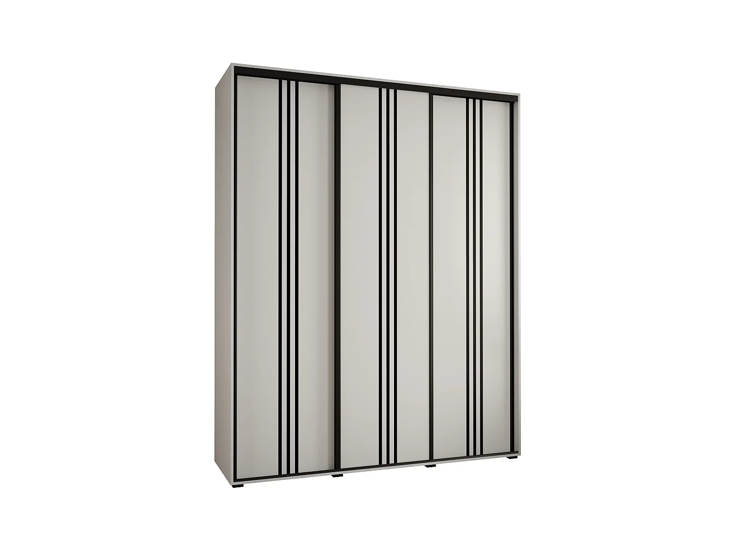 SCHWEBETÜRENSCHRANK DAVOS 6 235,2/190/45 3-türig (Weiß/Weiß/Schwarz)